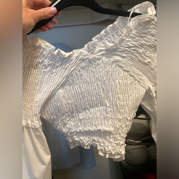 NWT Zara White Off the Shoulder Crop Top - Picture 3 of 3